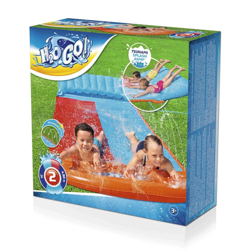 Bestway 4.88m Double Lane Inflatable Water Slide by salelink.co.nz