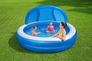 Bestway 241x 241x140CM Inflatable Swim Center Family Pool with Sunshade by salelink.co.nz