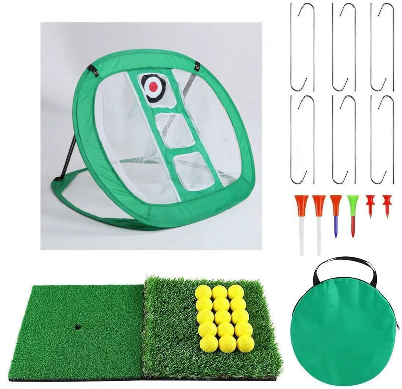 Golf Practice Net Hitting Net Golf Chipping Net Kit - Net + Balls + Mats by salelink.co.nz