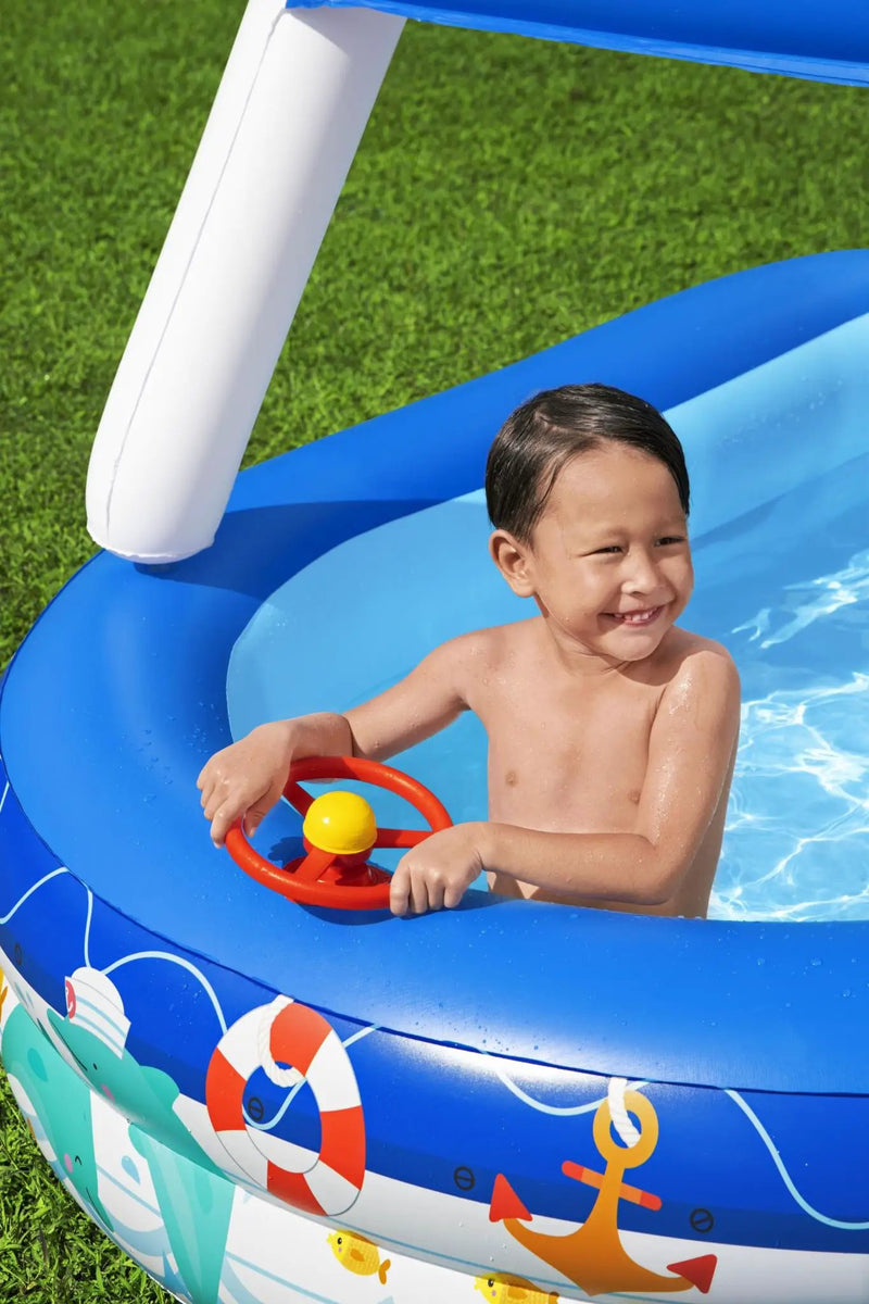 Bestway 213x155x132cm Kids Play Pools Above Ground Inflatable Swimming Pool Canopy Sunshade by salelink.co.nz