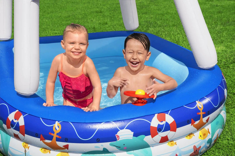 Bestway 213x155x132cm Kids Play Pools Above Ground Inflatable Swimming Pool Canopy Sunshade by salelink.co.nz
