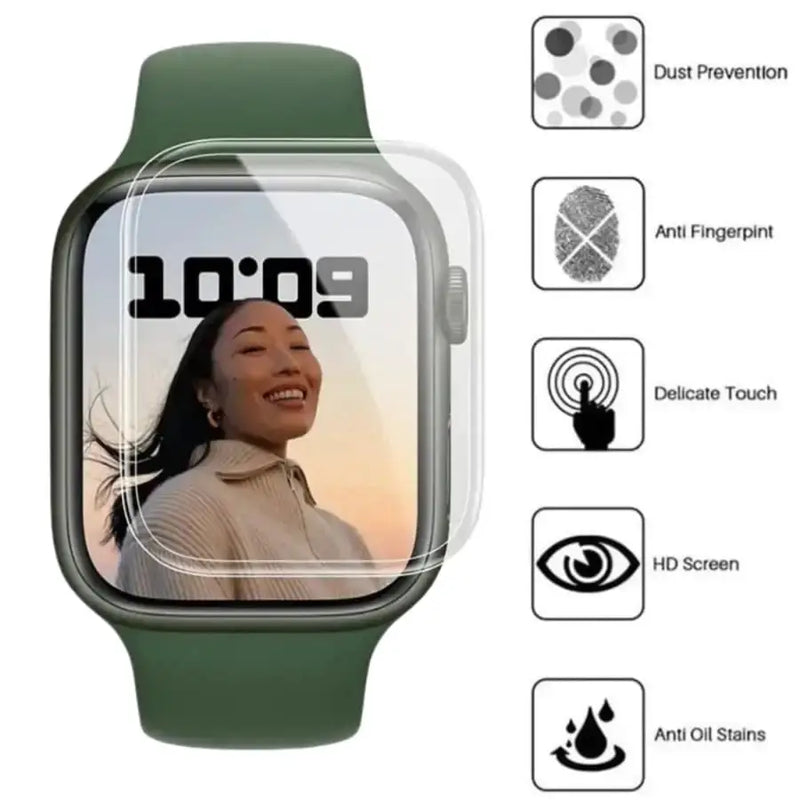 Hydrogel Screen Protectors for Apple Watch Series 9 (45mm) (Pack of 5) by Habicare