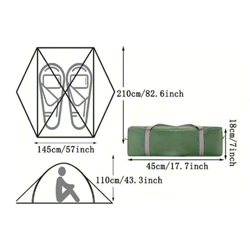 Ultralight 2-Person Waterproof Camping Tent - Double Layer Backpacking Tent with Vestibules by Mead's Supply & Equipment Outfitters limited