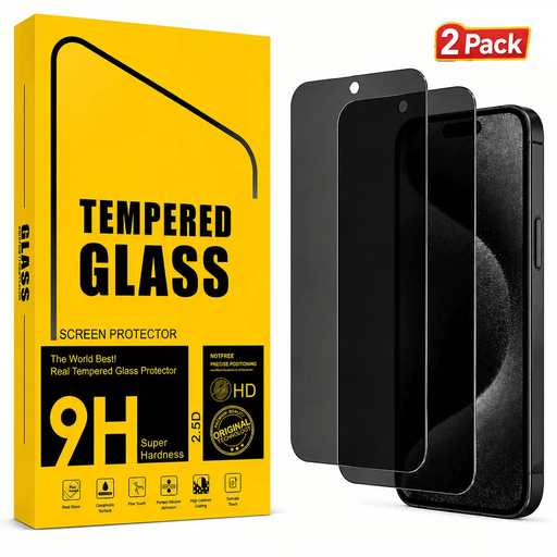 techplus iPhone 15 Plus Privacy Tempered Glass Screen Protector 2 Pack 9H Anti Spy 2 5D iPhone 15 Plus Privacy Screen Protector 2 Pack 9H