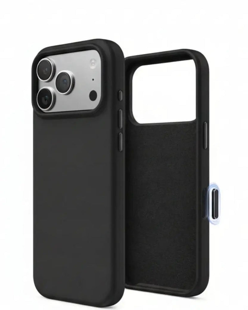 iPhone 17 Pro Max Black Silicone Case – Soft Protective Cover by techplus