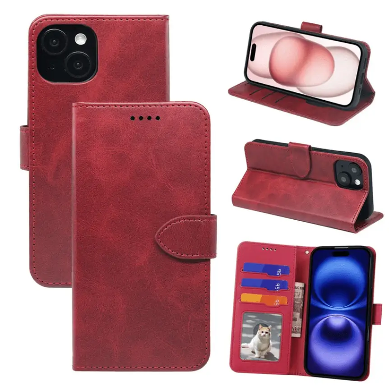 iPhone 13 Pro Wallet Case – Slim Leather Flip Cover by techplus