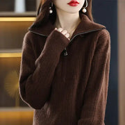 Women's 100% Merino Wool Thick Turtleneck Sweater - Zipper Front, Loose Fit | Winter Warmth by Mead's Supply & Equipment Outfitters limited
