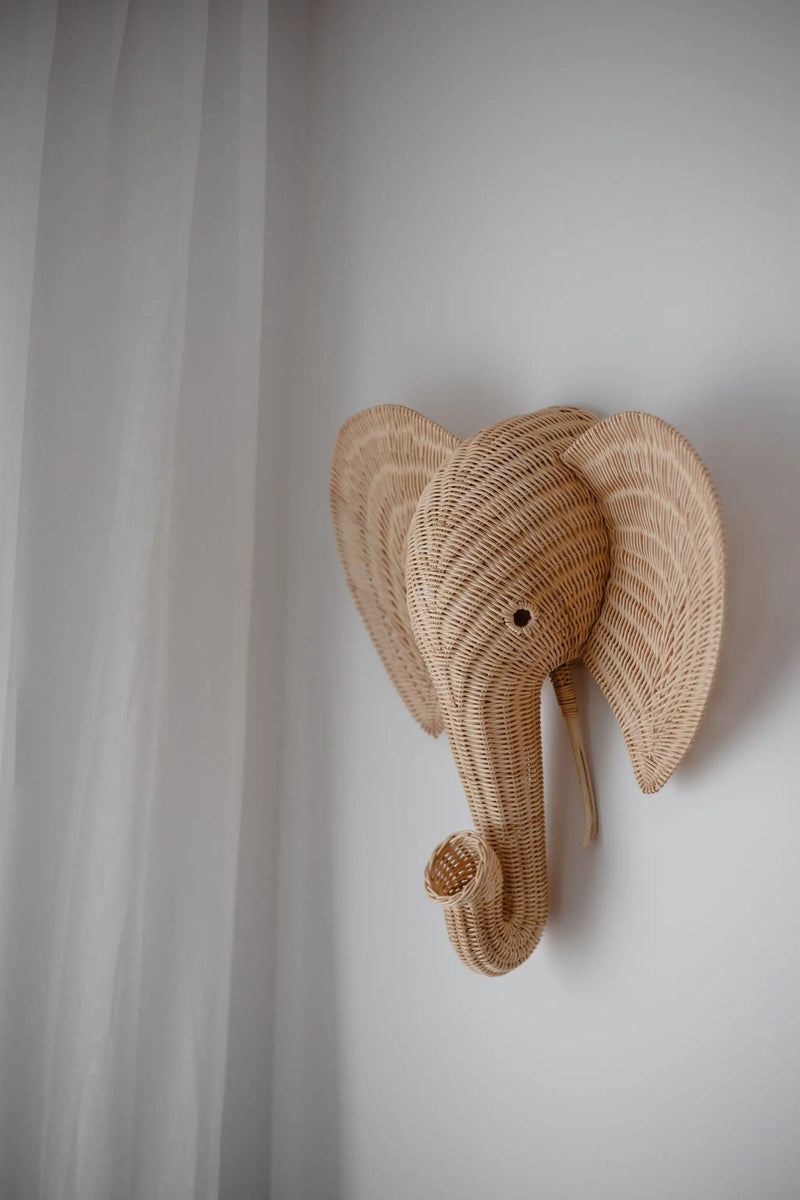 Inkah Limited Effie The Elephant Rattan Wall Decor For Cozy Coastal Interiors Effie Elephant Rattan Wall Decor For Coastal Interiors