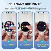 Silicone case with Screen Protector for Samsung galaxy watch 9 (44mm) (Silver) by That Watch Shop