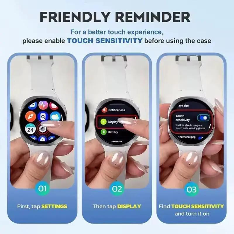 Silicone case with Screen Protector for Samsung galaxy watch 9 (44mm) (Clear) by That Watch Shop