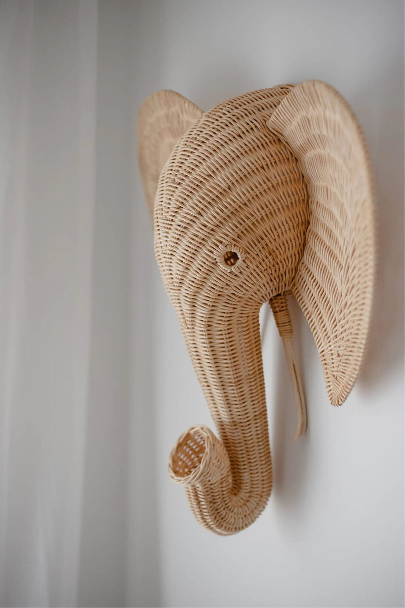 Inkah Limited Effie The Elephant Rattan Wall Decor For Cozy Coastal Interiors Effie Elephant Rattan Wall Decor For Coastal Interiors