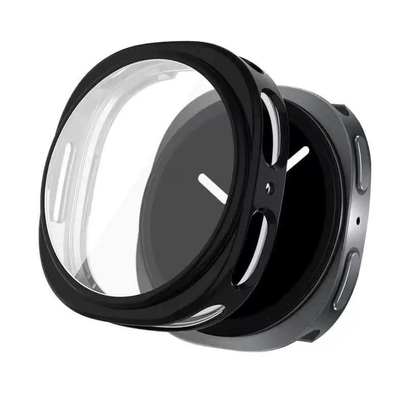 Silicone case with Screen Protector for Samsung galaxy watch 9 (44mm) (Black) by That Watch Shop