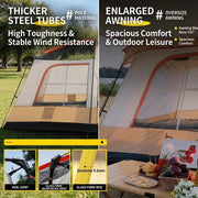 ECOTREK Tent ECOTREK Family Cabin Camping Tent With Sunshade Awning QLY7133 ECOTREK Family Cabin Tent With Sunshade Awning QLY7133