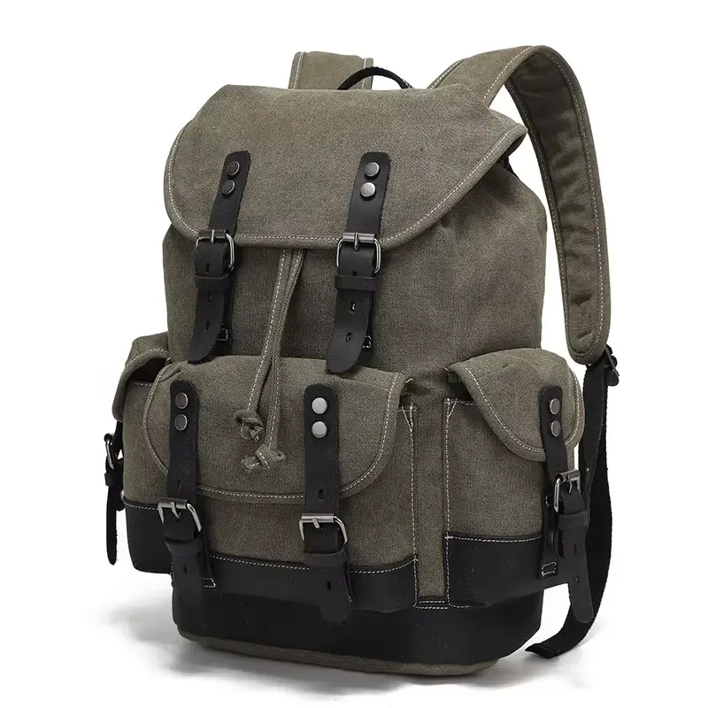 Waxed Canvas Leather Backpack — Retro Heritage Rucksack | Travel & Adventure Pack by Mead's Supply & Equipment Outfitters limited