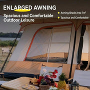 ECOTREK Tent ECOTREK Family Cabin Camping Tent With Sunshade Awning QLY7133 ECOTREK Family Cabin Tent With Sunshade Awning QLY7133