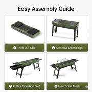 Urban Wave Portable Double-Wing Folding Charcoal BBQ Grill YQ12317 by ECOTREK