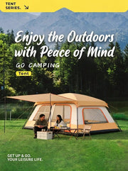 ECOTREK Tent ECOTREK Family Cabin Camping Tent With Sunshade Awning QLY7133 ECOTREK Family Cabin Tent With Sunshade Awning QLY7133
