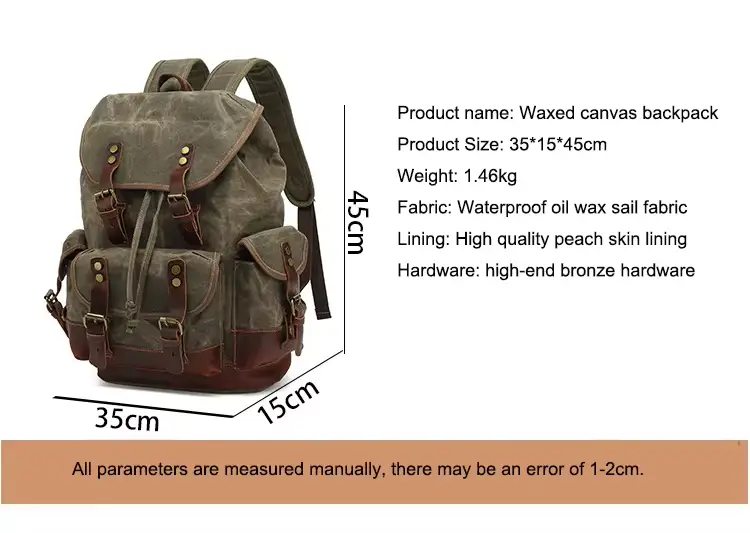 Waxed Canvas Leather Backpack — Retro Heritage Rucksack | Travel & Adventure Pack by Mead's Supply & Equipment Outfitters limited