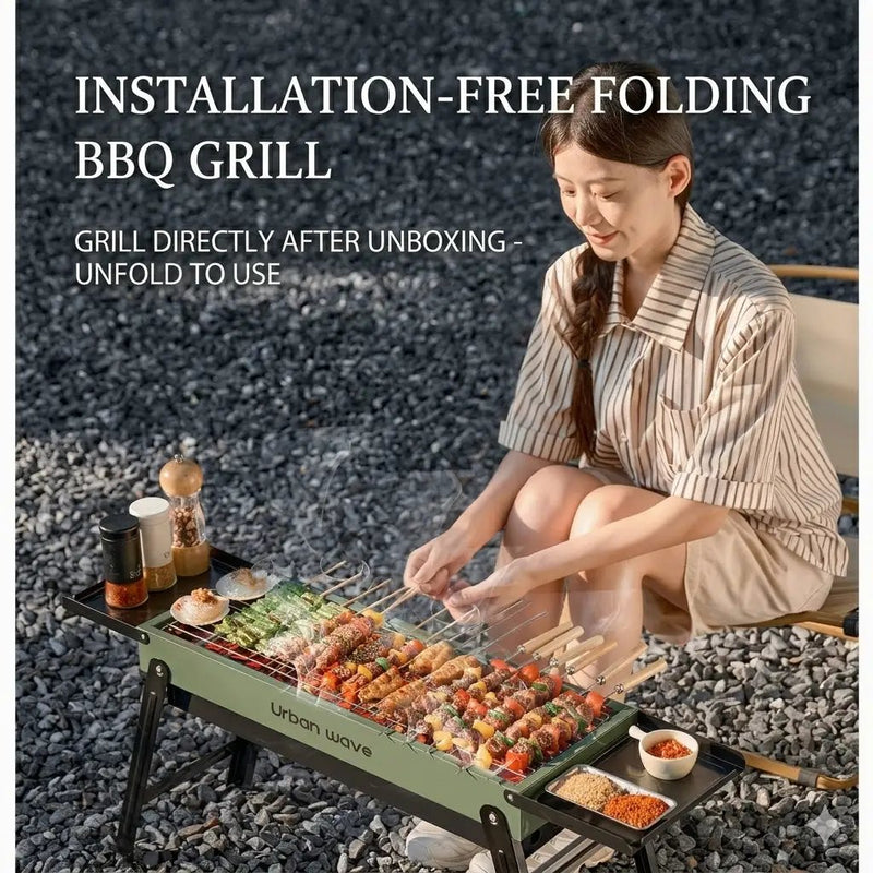Urban Wave Portable Double-Wing Folding Charcoal BBQ Grill YQ12317 by ECOTREK
