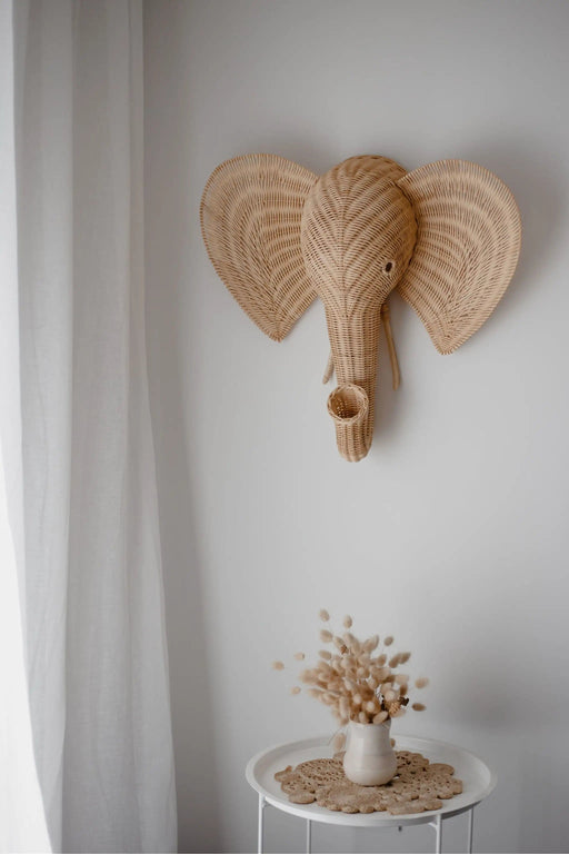 Inkah Limited Effie The Elephant Rattan Wall Decor For Cozy Coastal Interiors Effie Elephant Rattan Wall Decor For Coastal Interiors