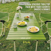 Urban Wave Premium Roll-Up Camping Table | Lightweight Carbon Steel YQ72214 by ECOTREK