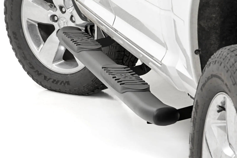Oval Nerf Step Crew Cab Black Ram 1500/2500/3500 2WD/4WD (2010-2025 & Classic) by Magwarehouse.com