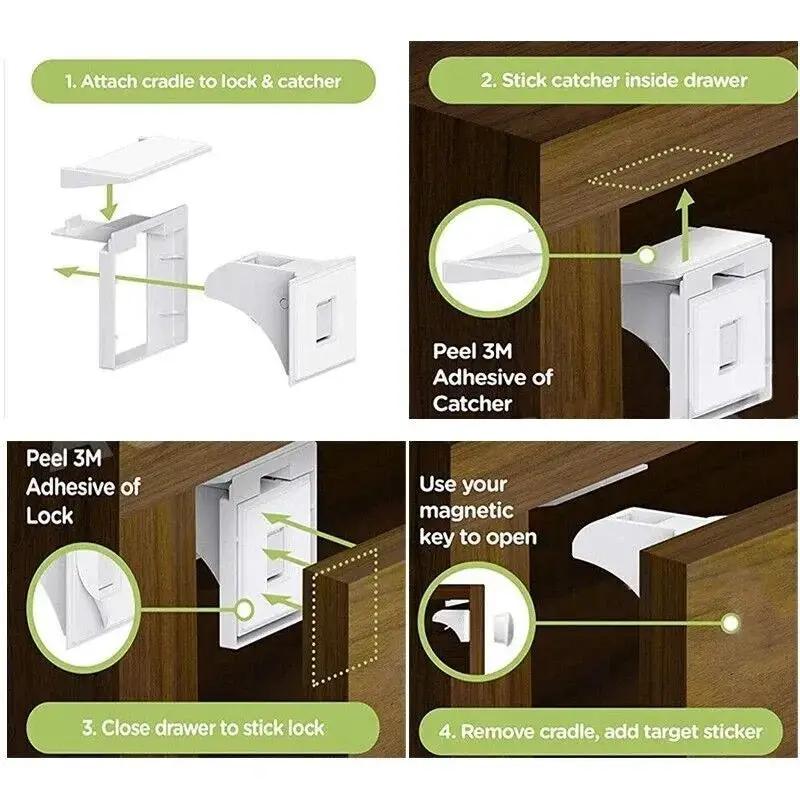 12 Locks 3 Keys Magnetic Baby Kids Safety Lock by salelink.co.nz