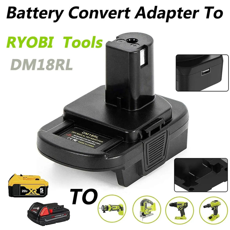 DEWALT Milwaukee to RYOBI Battery Adapter Converter by salelink.co.nz
