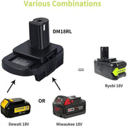 salelink.co.nz Unbranded DEWALT Milwaukee to RYOBI Battery Adapter Converter DEWALT Milwaukee to RYOBI Battery Adapter | Action Outdoors NZ