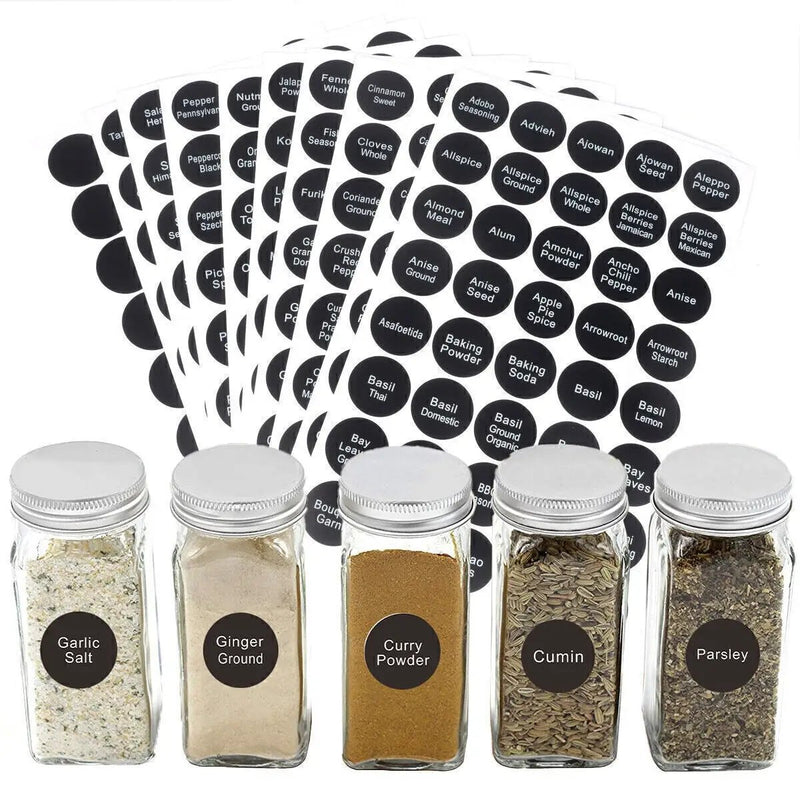 400 PCS Printed Spice Jar and Pantry Label Set Chalkboard Round Stickers Labels by salelink.co.nz