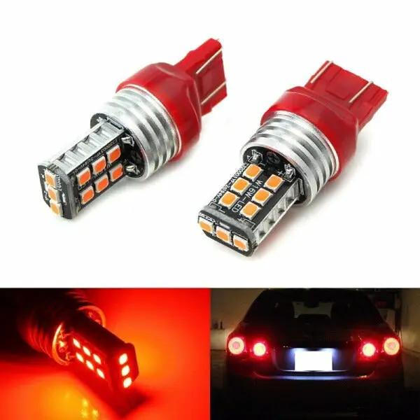 2 X T20 7443 15 RED LED DUAL FILAMENT CAR UTE BRAKE STOP TAIL LIGHT BULB 12V by salelink.co.nz
