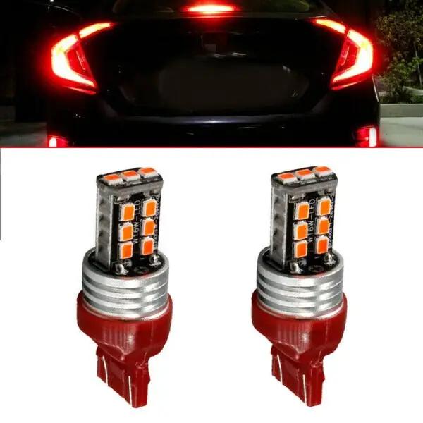 2 X T20 7443 15 RED LED DUAL FILAMENT CAR UTE BRAKE STOP TAIL LIGHT BULB 12V by salelink.co.nz
