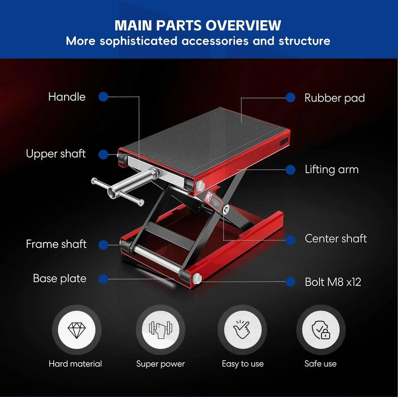 Motorcycle Scissor Lift Jack - Red by salelink.co.nz