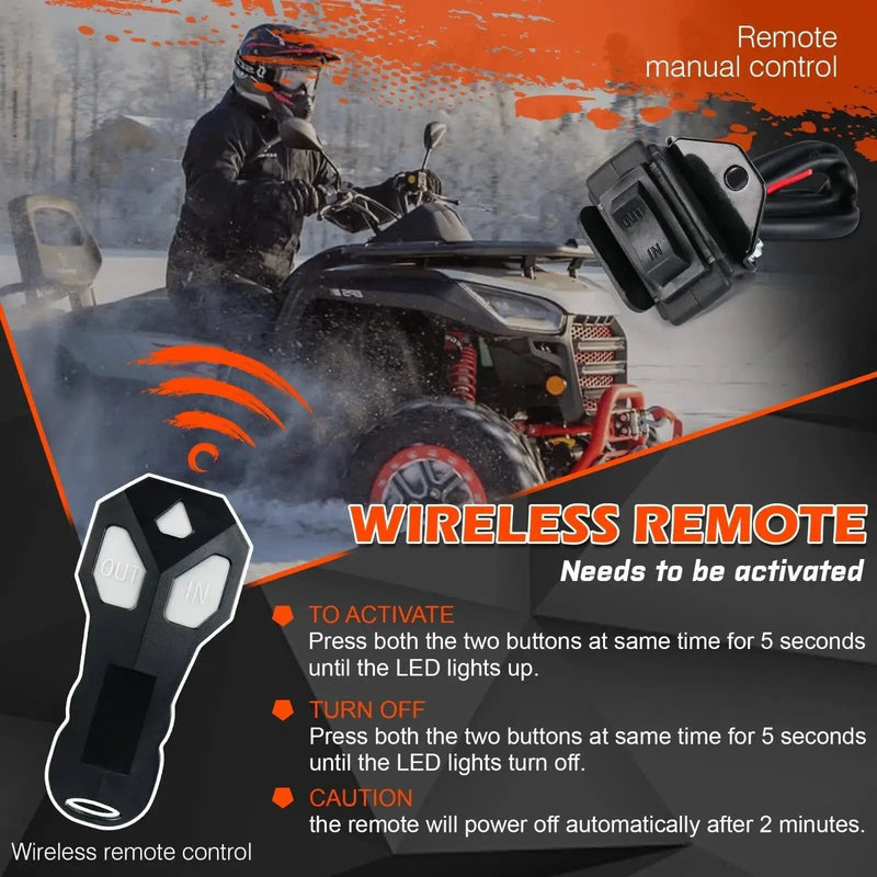 X-BULL Electric Winch 4500LBS/2041kg 12V Synthetic Rope Wireless Remotes ATV UTV Electric Winch by salelink.co.nz