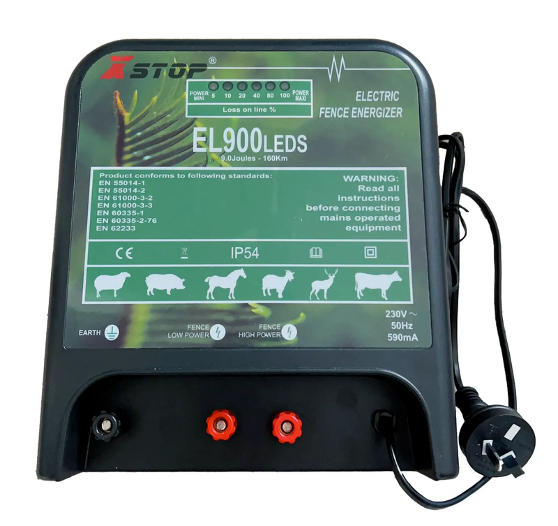 160KM XSTOP EL900LEDS Electric Fence Energiser by salelink.co.nz