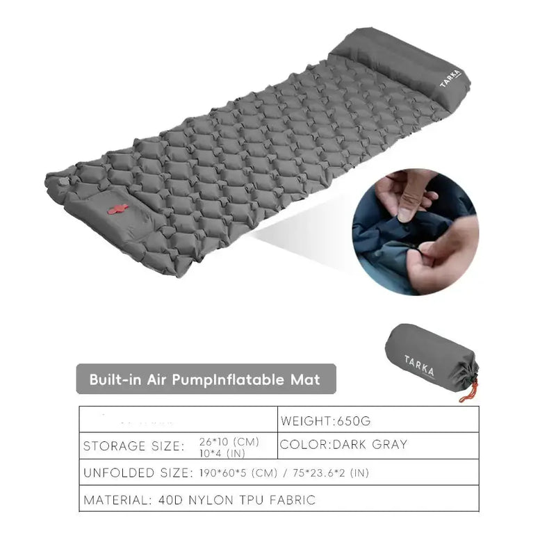 Inflatable Camping Mat with Pillow – Self-Inflating Mattress by Habicare