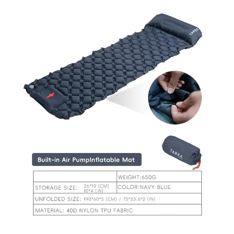 Inflatable Camping Mat with Pillow – Self-Inflating Mattress by Habicare
