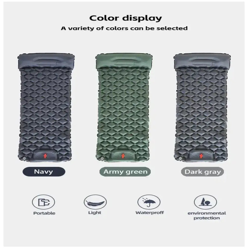 Inflatable Camping Mat with Pillow – Self-Inflating Mattress by Habicare