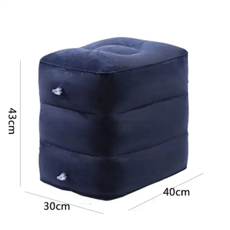 Inflatable Travel Footrest Pillow (Navy Blue & Grey) by Habicare