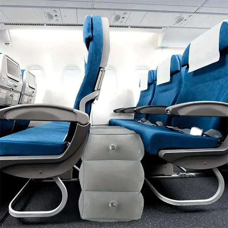 Inflatable Travel Footrest Pillow (Navy Blue & Grey) by Habicare
