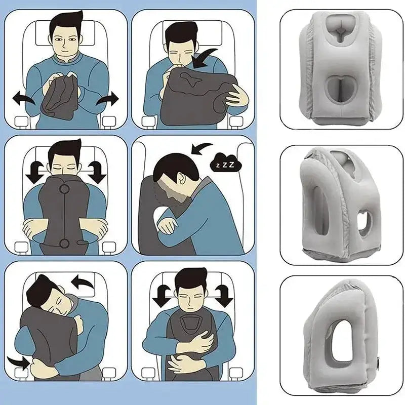 Inflatable Travel Neck Pillow with Chin Support by Habicare