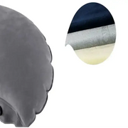 Inflatable Travel Side-Sleeping Neck Pillow (Grey & Blue) by Habicare