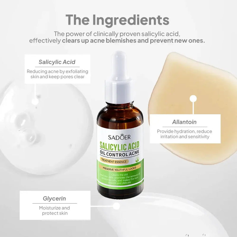 Poppy Gifts Skin Care Sadoer Salicylic Acid Oil Control Treatment Essence 30ml Sadoer Salicylic Acid Oil Control Treatment Essence 30ml