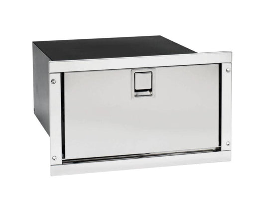 INOX CR-36 Drawer Fridge 12/24 Volt - sleek built-in chrome design for compact spaces.