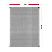 Instahut Tarp Tarpaulin 3.6x4.8m Canvas Camping Heavy Duty Sun Cover by SportZone.co.nz