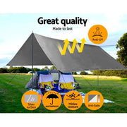 Instahut Tarp Tarpaulin 3.6x4.8m Canvas Camping Heavy Duty Sun Cover by SportZone.co.nz