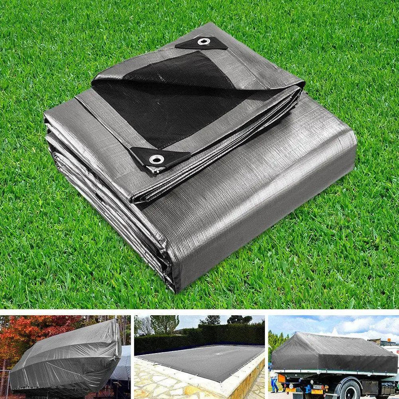 Instahut Tarp Tarpaulin 7.3x9m Canvas Camping Heavy Duty Sun Cover by SportZone.co.nz