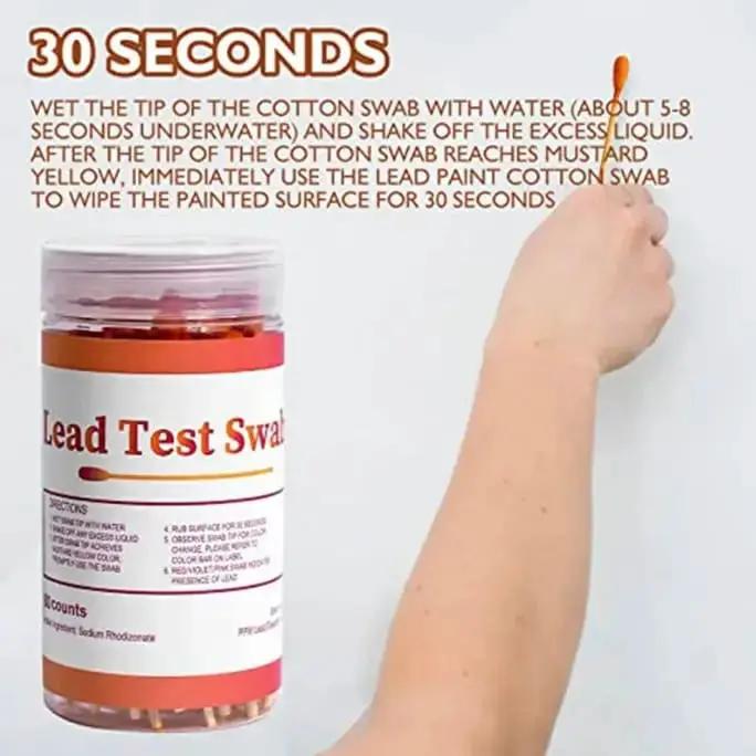 Lead Test Kit - Test House Paint, Metal, Ceramics - 60 Cotton Swabs by 9eight5