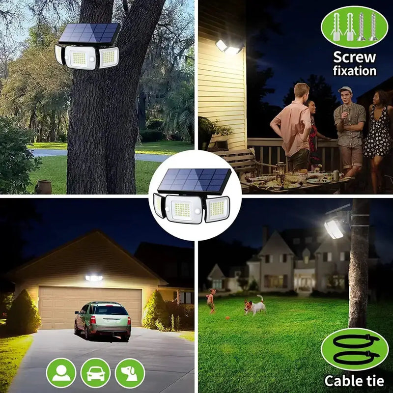 6000mAh Solar Flood Light with Dual Motion Sensors by Habicare