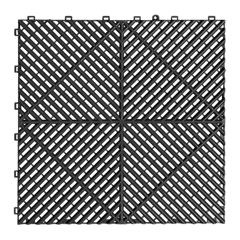 Interlocking Plastic Garage Flooring Tiles (Pack of 25 Tiles) by Habicare